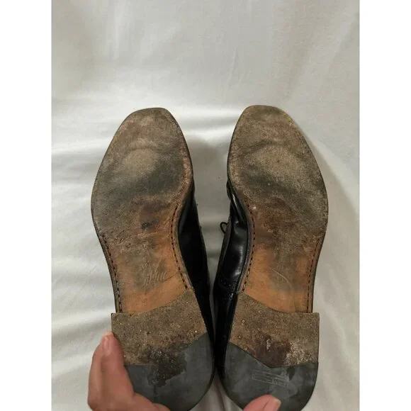 FERRAGAMO Salvatore Men's Leather Cap Toe Brogue Oxford Black 11.5 - Picture 4 of 8